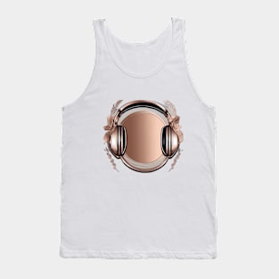 Headphone Rose Gold Shadow Silhouette Anime Style Collection No. 399 Tank Top